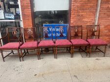 Six walnut chairs from the 20s in exc condition - $325