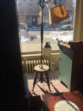 Repurposed lamp with piano stool base - $125