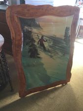 Ski picture covered in epoxy 29 inches wide 39 inches high - $145
