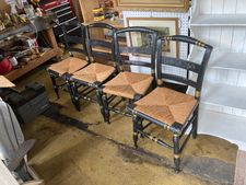 Set of four rush bottom chairs - $145
