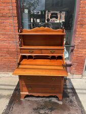 Maple drop front desk from the 1950s - $225