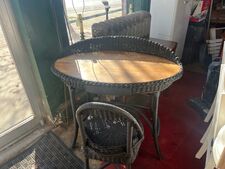 Wicker desk and chair from the 1900s - $245