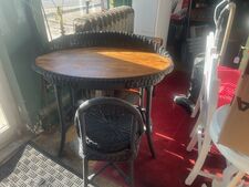 Antique wicker desk and chair - $225